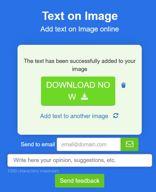 write a text on image online