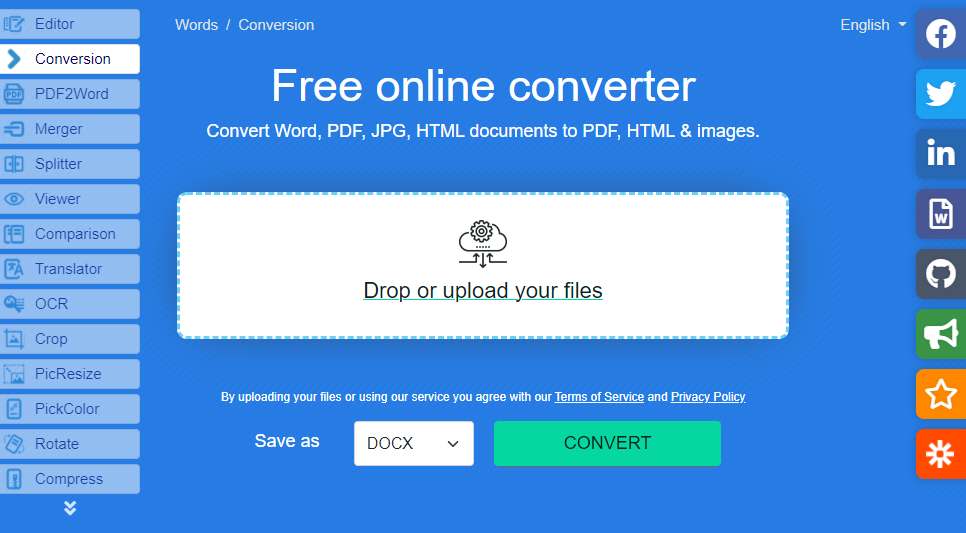 Online converter pdf to word
